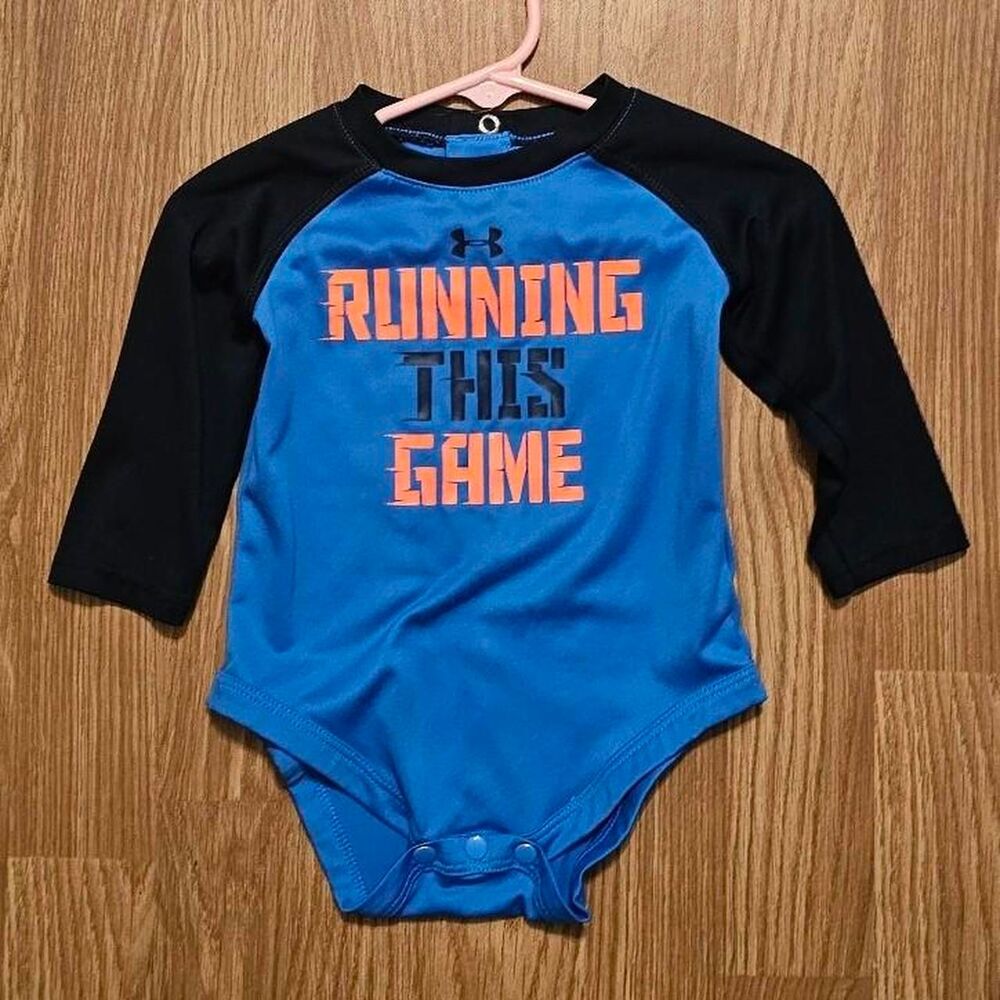 Under Armour Blue Long Sleeve Bodysuit size 6 to 9 months